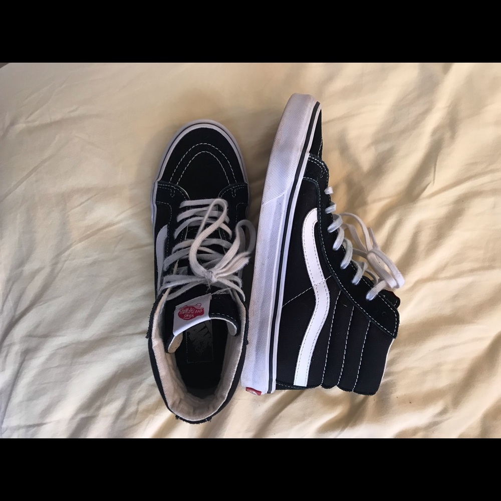 Black vans high top size 8 in women’s